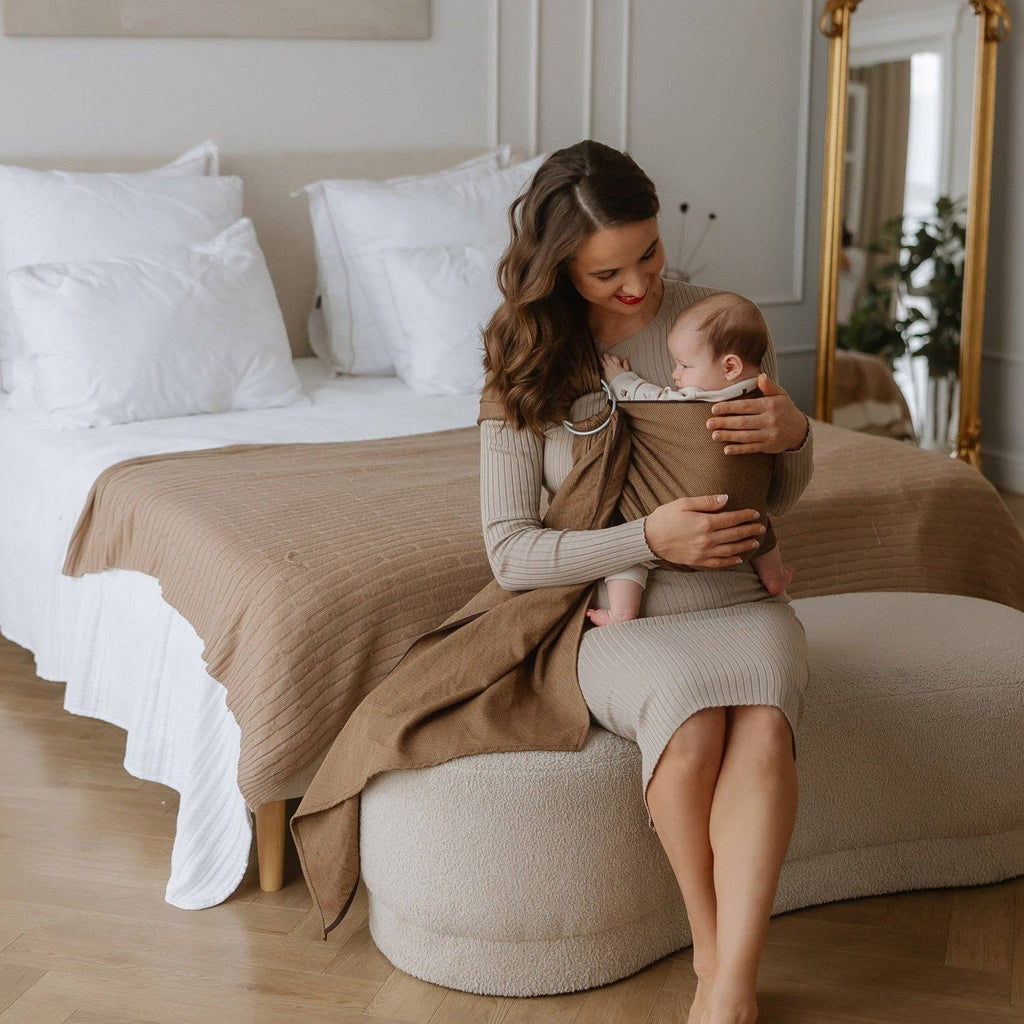 Ring Sling Leo Café – woven cotton